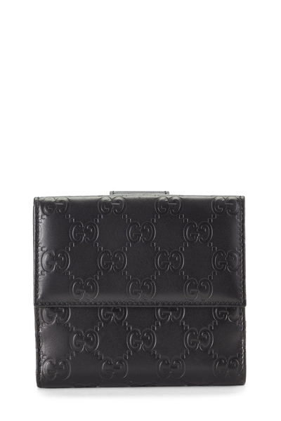 Black Guccissima Compact Wallet