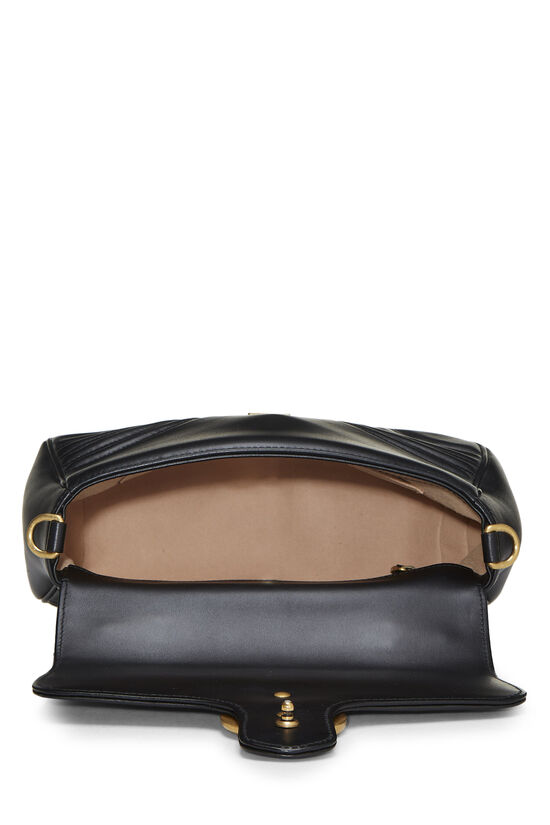 Black Leather GG Marmont Top Handle Shoulder Bag Small, , large image number 5