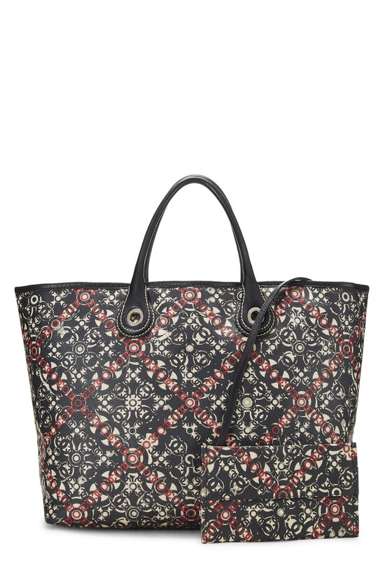 Black Coated Canvas Optic Coco Tote, , large image number 3
