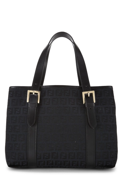 Fendi Black Zucchino Canvas Handbag Small