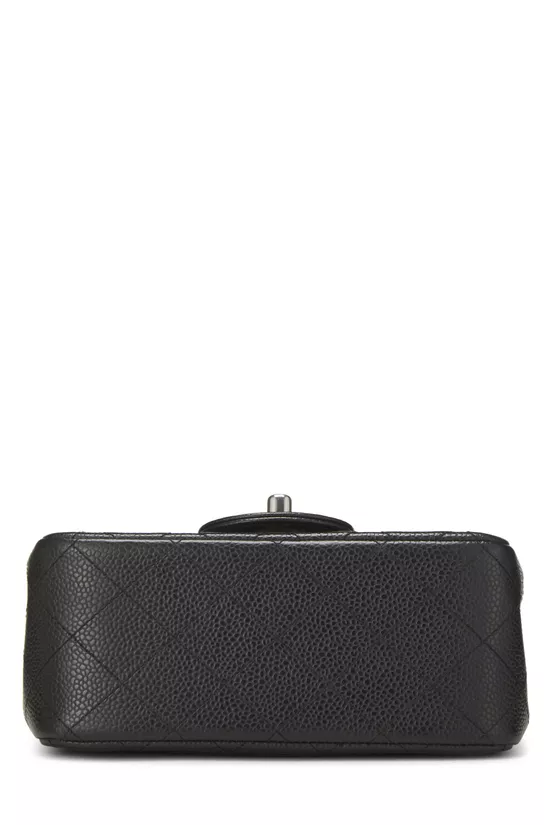 Black Quilted Caviar Square Flap Mini, , large image number 4
