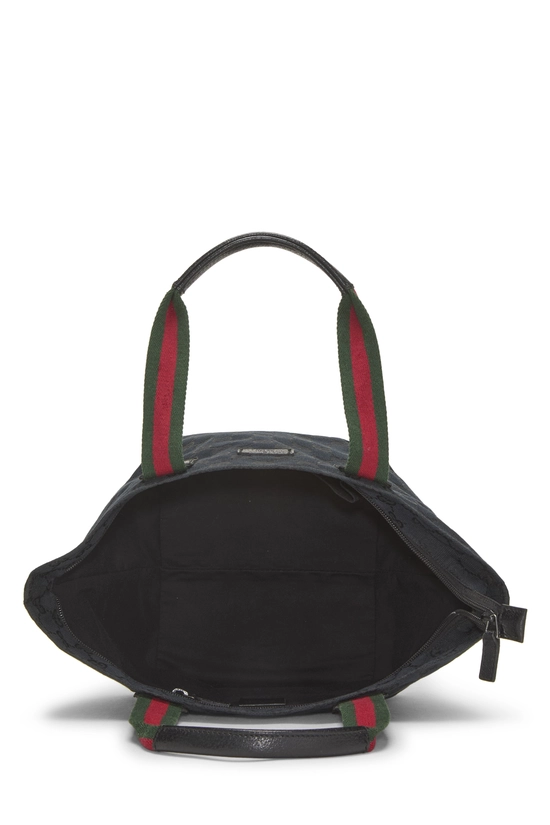 Black GG Canvas Web Soft Zip Tote Small, , large image number 5