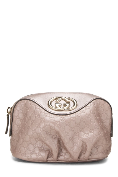 Pink Microguccissima Cosmetic Pouch