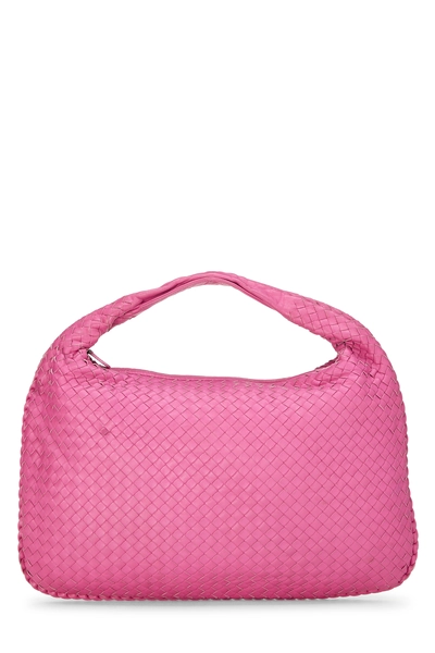 Pink Intrecciato Veneta Hobo Large