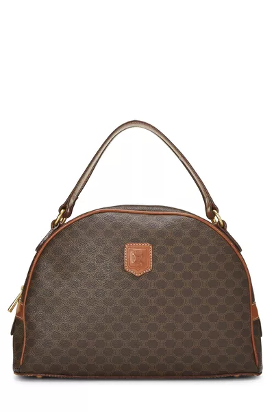 Brown Coated Canvas Macadam Handbag