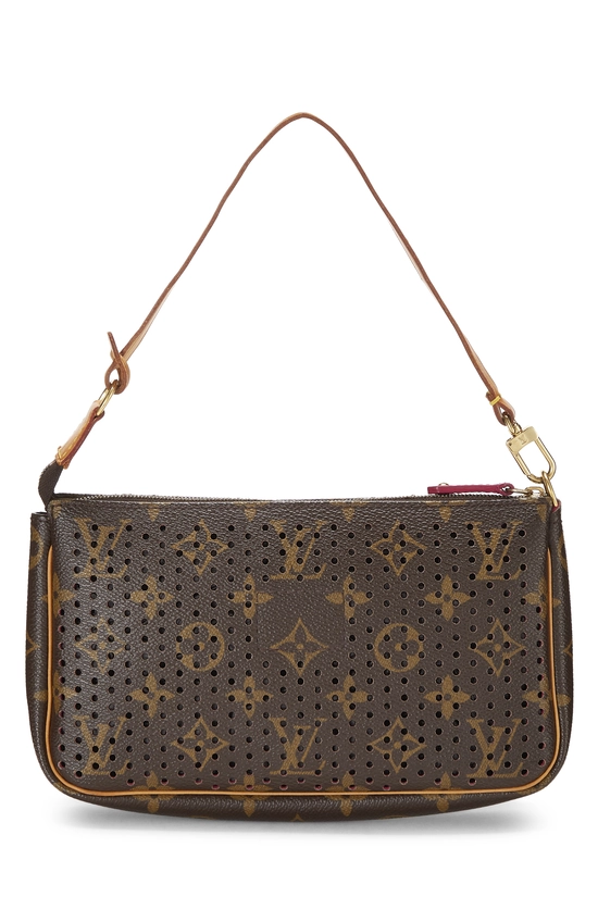 Pink Monogram Perforated Pochette Accessoires, , large image number 3