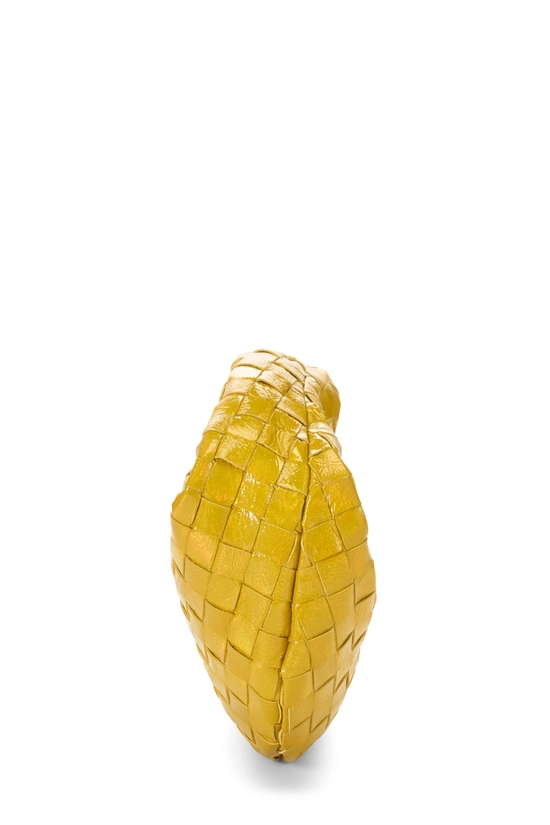 Yellow Patent Leather Intrecciato Jodie Mini, , large image number 2