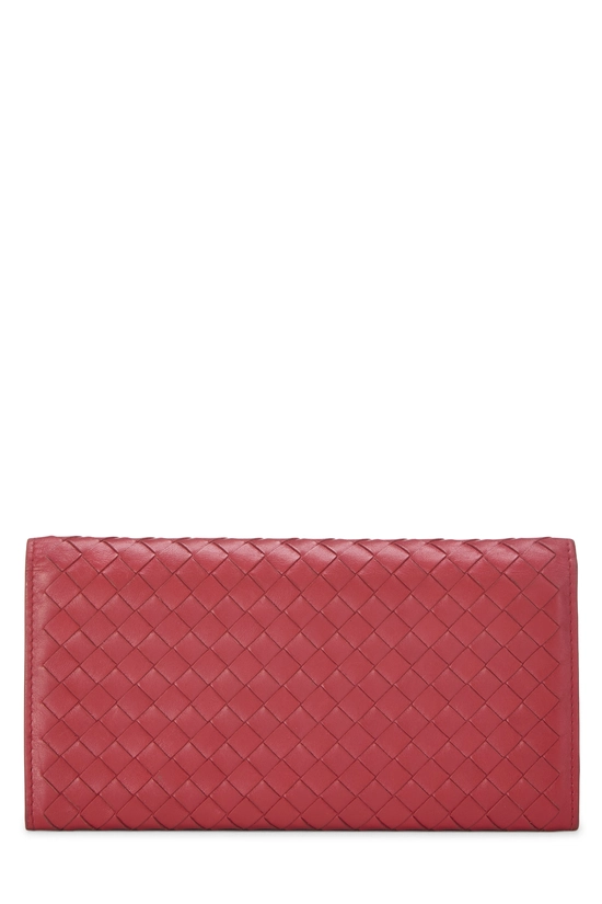 Red Intrecciato Long Wallet, , large image number 2