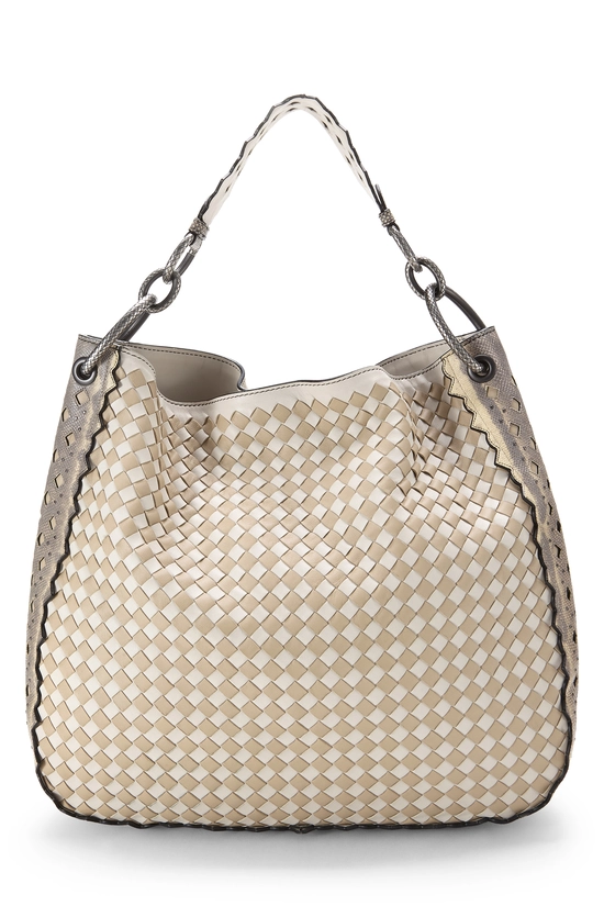 Multicolor Intrecciato Leather Loop Hobo Large, , large image number 0