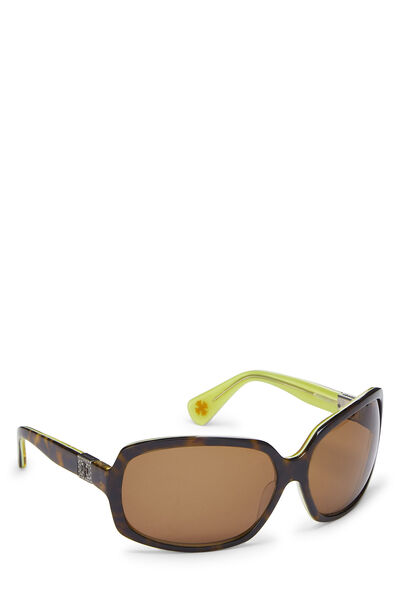 Green & Brown Tortoise Acetate Stargazer Sunglasses, , large