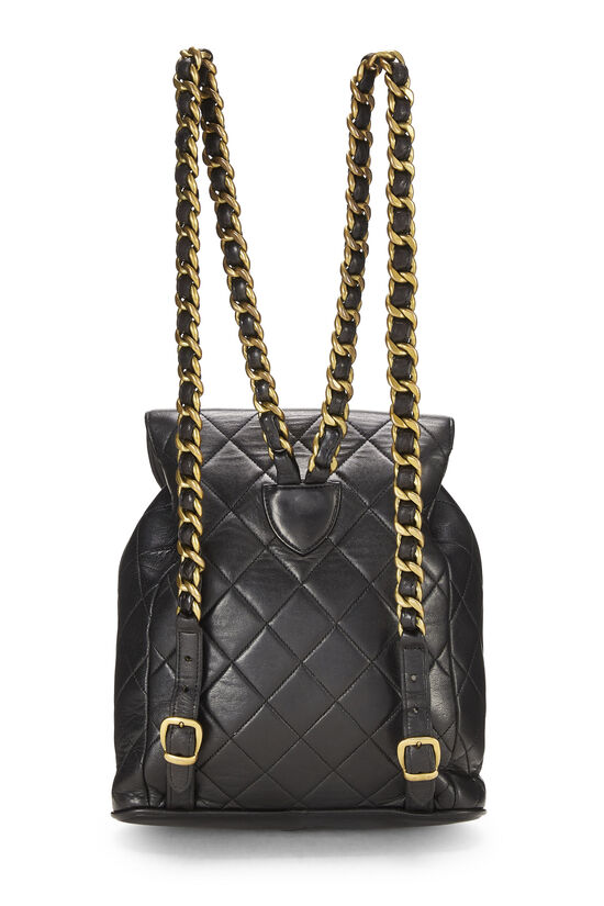 Chanel Black Quilted Lambskin 'CC' Classic Backpack Medium