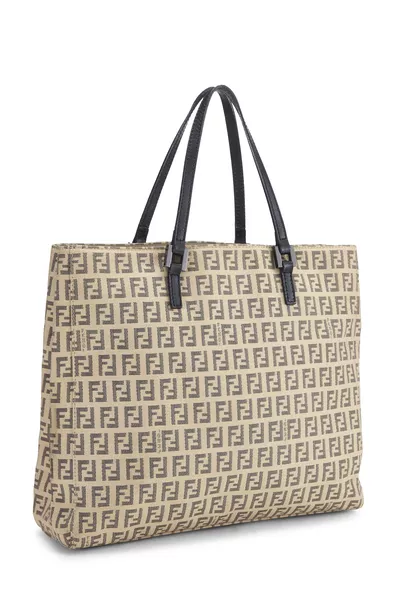 Beige Zucchino Canvas Tote Small, , large