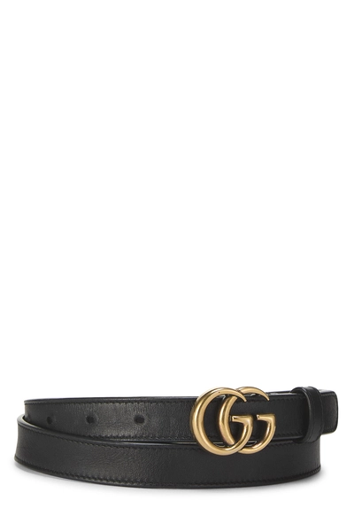 Black Leather GG Marmont Belt 85