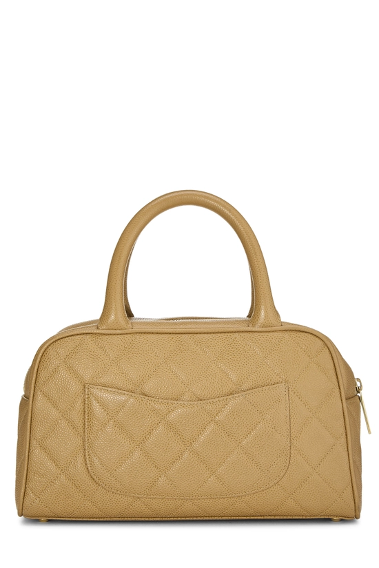 Beige Quilted Caviar Bowler Small, , large image number 3