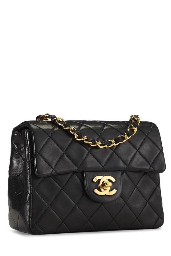 Black Quilted Lambskin Half Flap Mini, , large image number 1