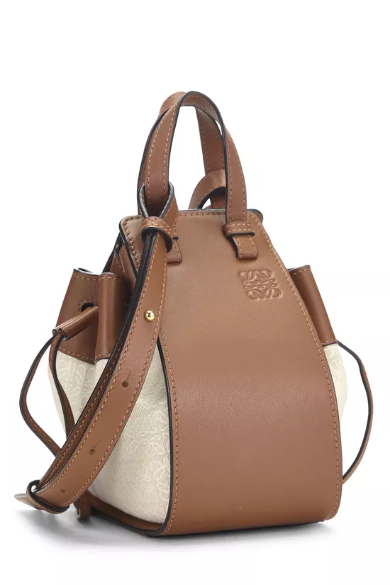 Brown Jacquard Canvas Hammock Drawstring Bag Mini, , large image number 1