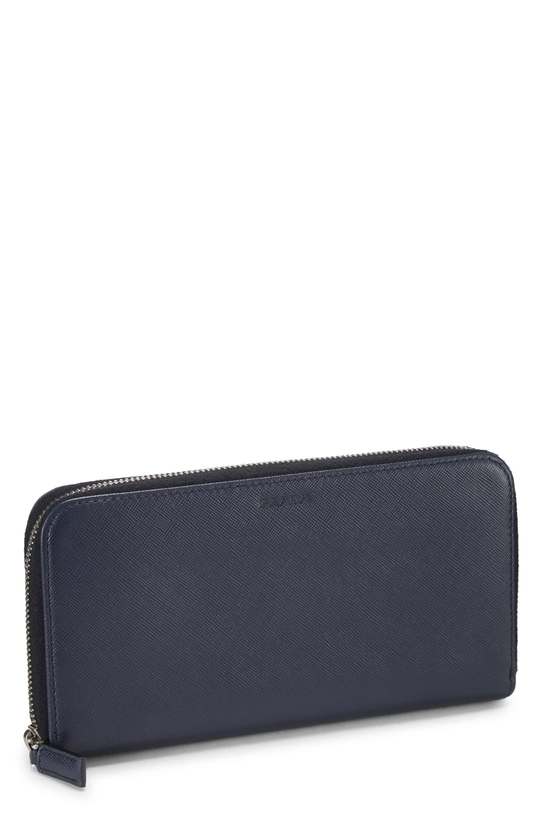 Pre-Owned Navy Saffiano Zip Around Wallet QNADVD3RBB01B