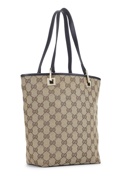 Brown Original GG Canvas Bucket Bag Small, , large