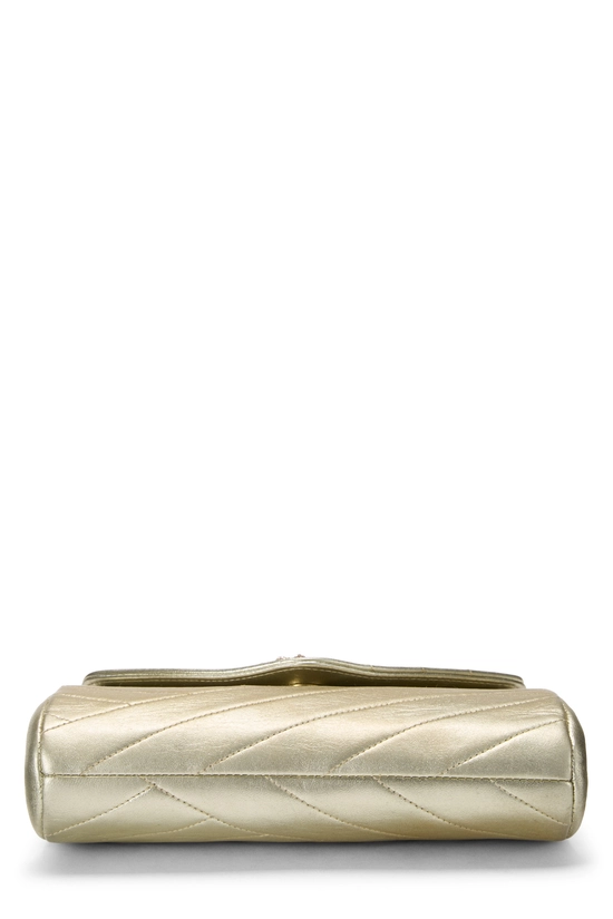 Metallic Gold Chevron Calfskin Envelope Flap Mini, , large image number 4