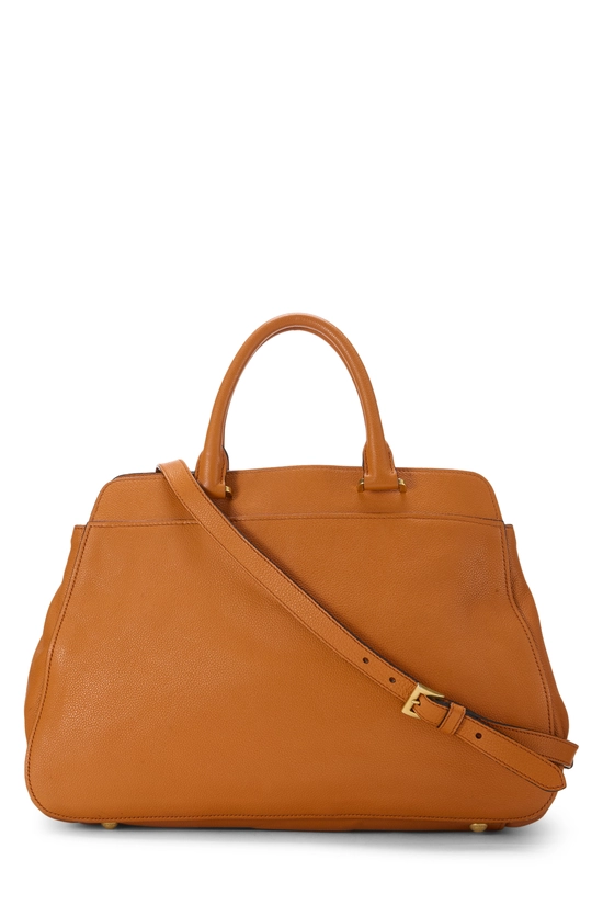 Orange Vitello Daino Convertible Handbag, , large image number 3