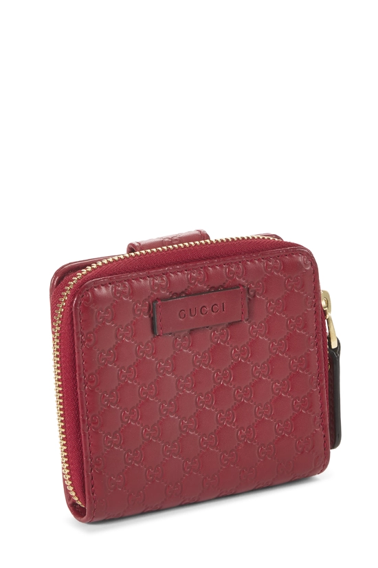 Red Guccissima Leather French Compact Zip Wallet, , large image number 1