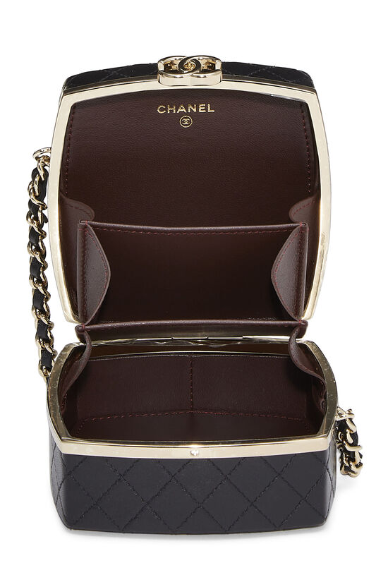 Chanel - Black Lambskin Powder Clutch on Chain