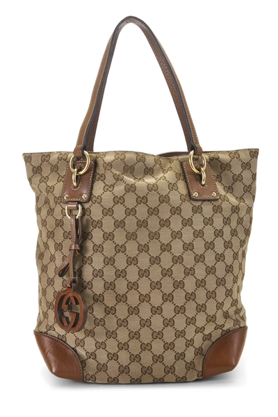 Gucci Brown Original GG Canvas Charmy Vertical Tote Large