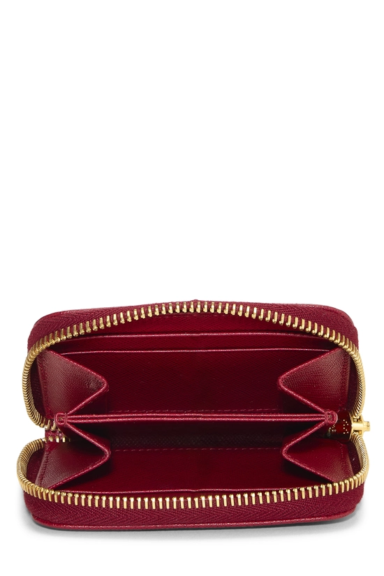 Red Saffiano Zip Around Coin Purse, , large image number 3