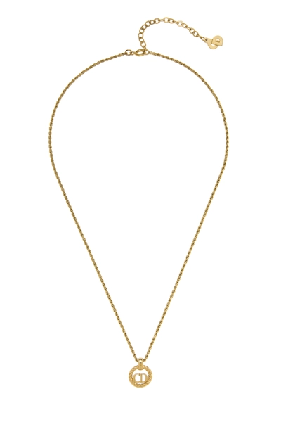 Gold Round 'CD' Necklace Small