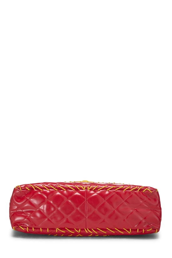 Red Vinyl Whipstitch Half Flap Jumbo, , large image number 4