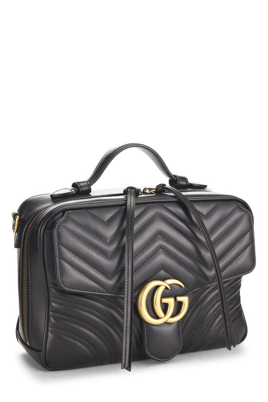 Black Leather GG Marmont Shoulder Bag Small, , large image number 1