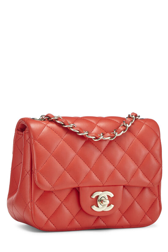 Chanel Red Quilted Lambskin Classic Square Flap Mini Q6B0281IR9006