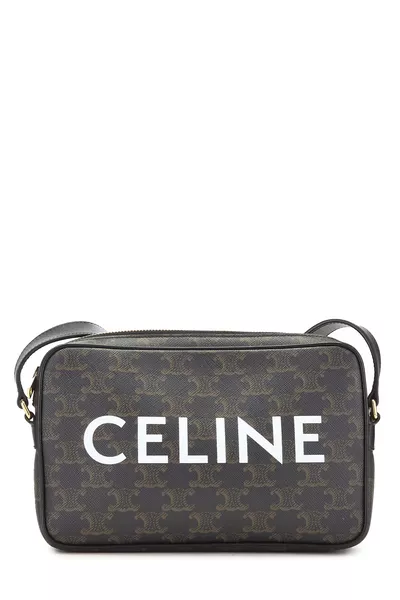 Brown Coated Canvas Triomphe Messenger Medium