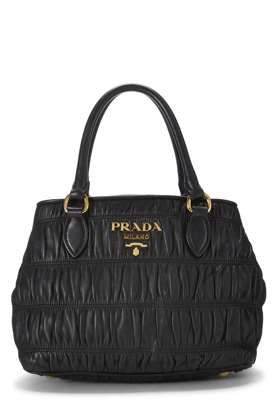 Black Nappa Gaufre Convertible Tote, , large image number 0