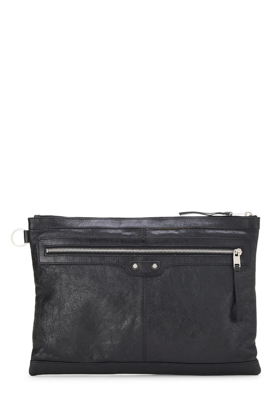 Black Agneau Clutch, , large image number 0