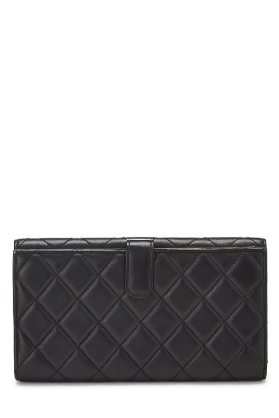 Black Quilted Lambskin Classic Flap Long Wallet, , large image number 2