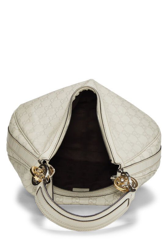 Cream Guccissima Leather Twins Hobo, , large image number 5