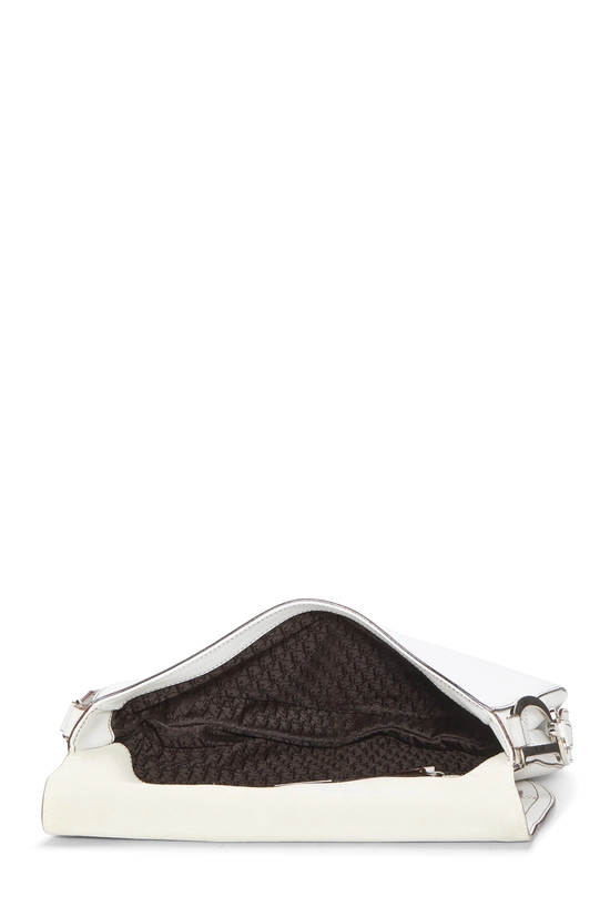 White Calfskin Saddle Bandouliere, , large image number 4