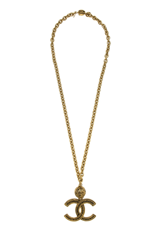 Gold Cutout 'CC' Necklace Large, , large image number 0