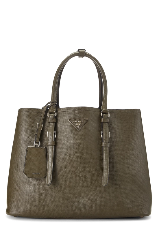 Green Saffiano Leather Double Tote Medium, , large image number 0