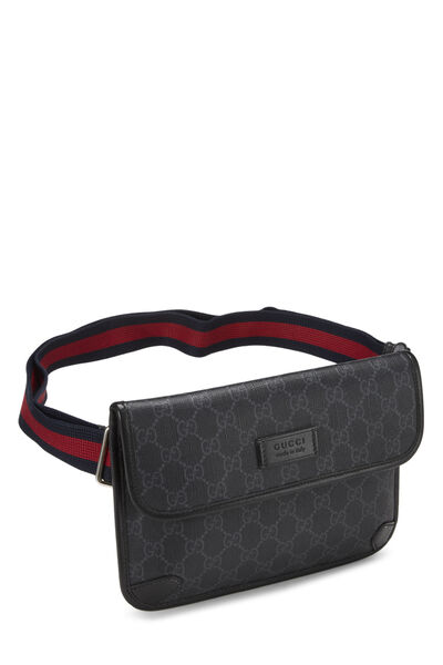 Black GG Supreme Canvas Web Slim Belt Bag, , large