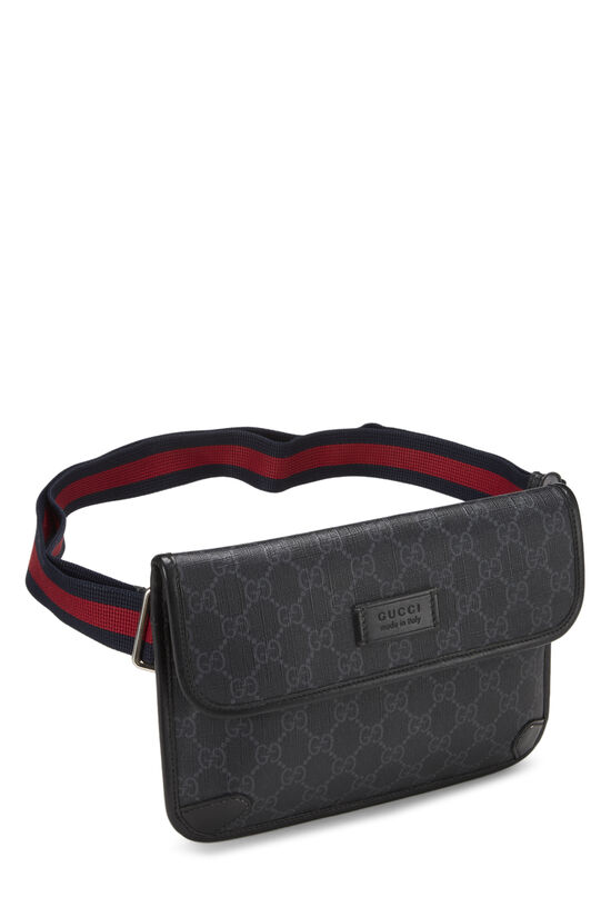 Black GG Supreme Canvas Web Slim Belt Bag, , large image number 1