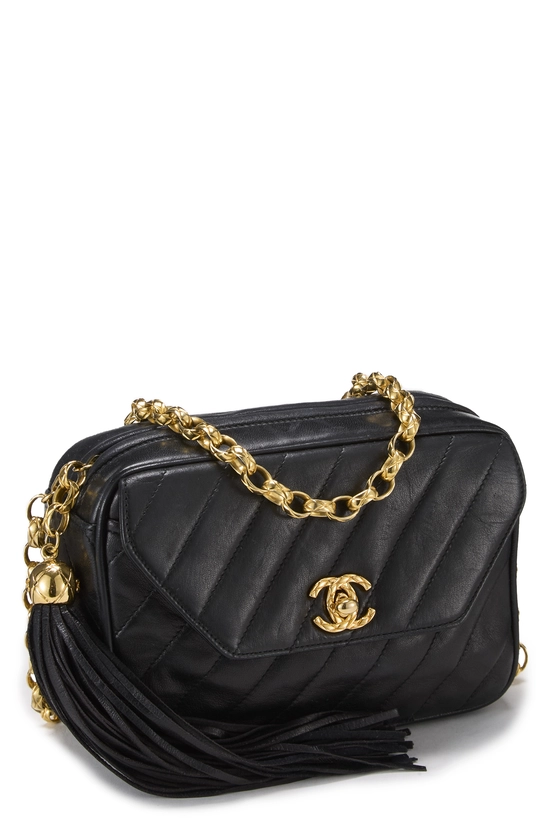 Black Lambskin Diagonal Pocket Camera Bag Mini, , large image number 1