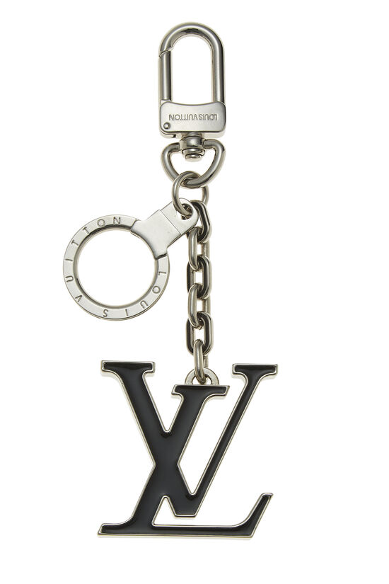 Silver & Black Enamel Initiales Key Holder , , large image number 0