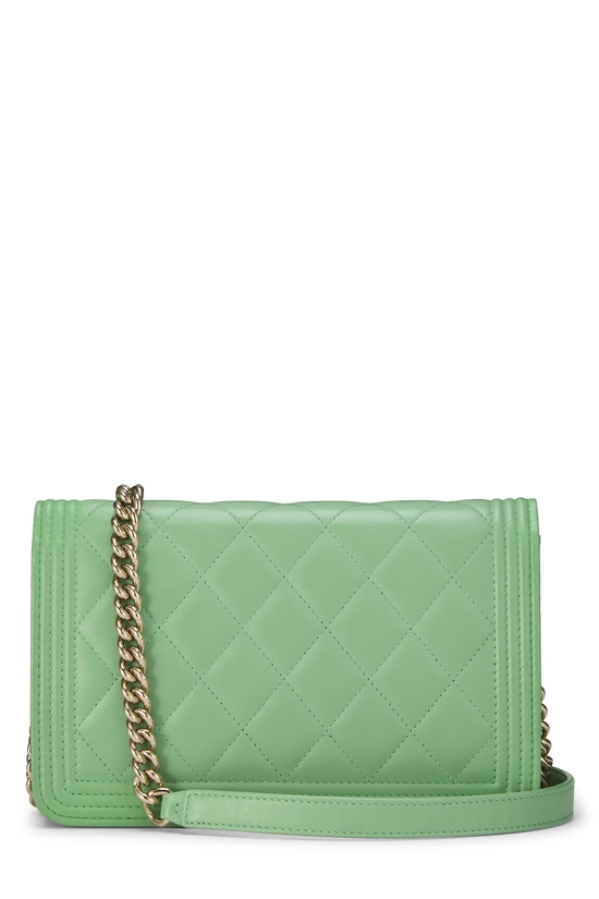 Green Lambskin Boy Wallet on Chain (WOC), , large image number 3