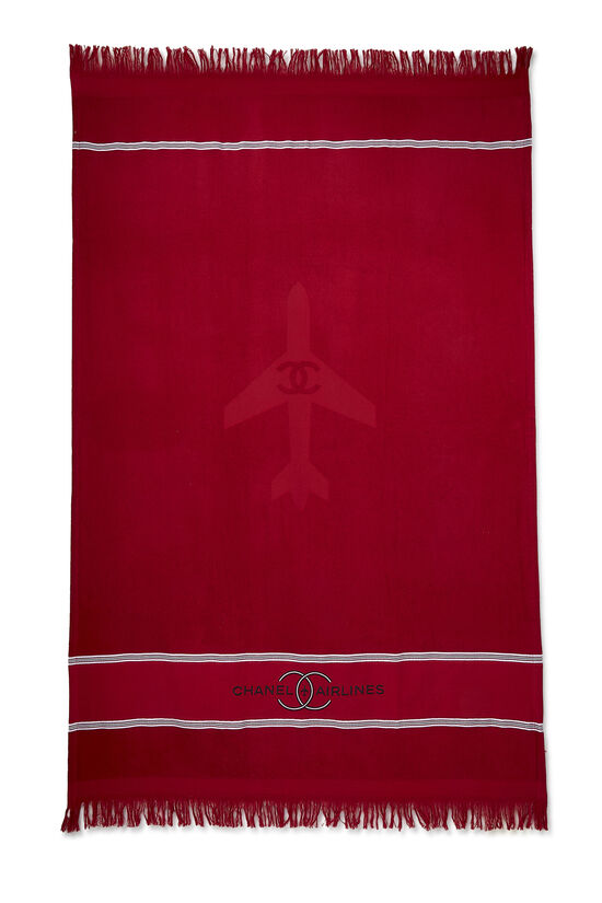 Red Airline Terry Cloth Beach Towel XL, , large image number 1