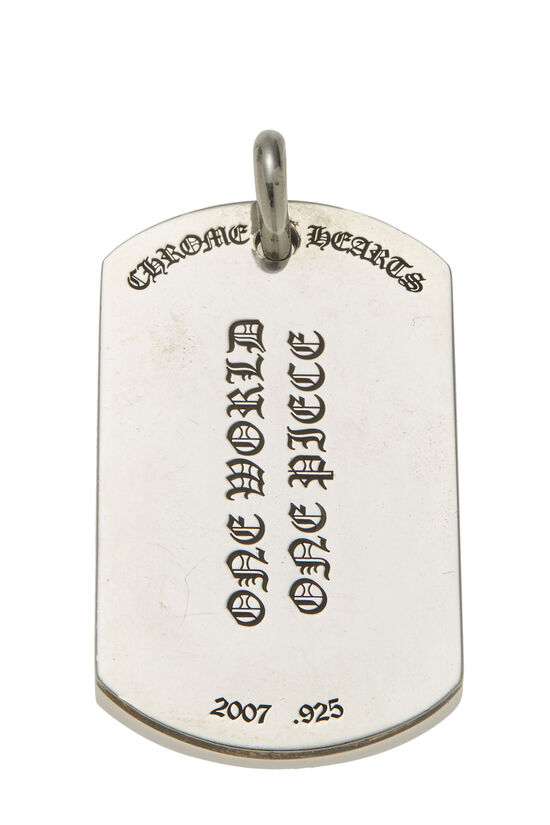 Sterling Silver Triple Cross Dog Tag Charm Large, , large image number 1