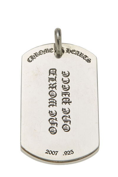 Sterling Silver Triple Cross Dog Tag Charm Large, , large
