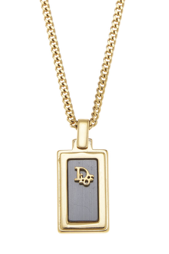 Gold Tag Pendant Necklace, , large image number 1