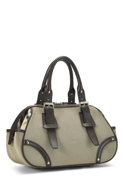 Burberry Brown Check Nylon Bowler Handbag — photo 2